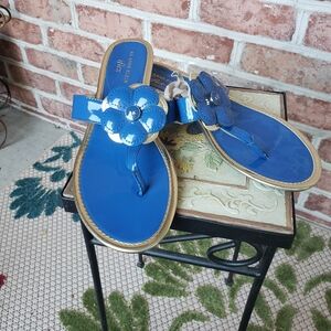 Electric Blue & Gold Sandals